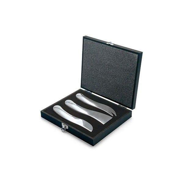 Wave Cheese Knife Set | Three piece cheese knife set in stainless steel.